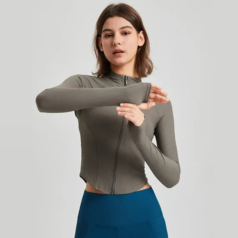 Women Zipper Slim Yoga Sports Jacket