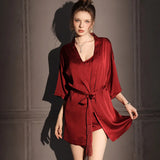 Women Satin Summer Robe Set