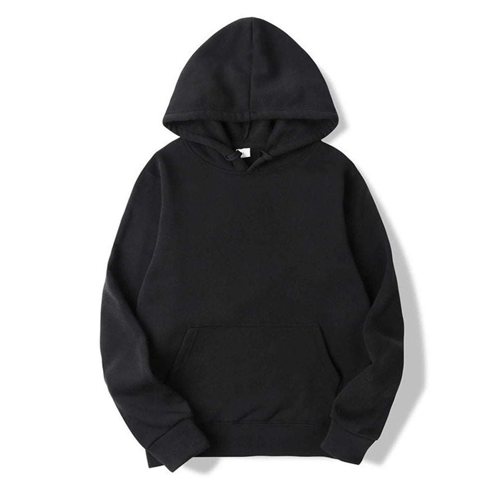 Men's Oversize Hoodie – Solid Black Pullover
