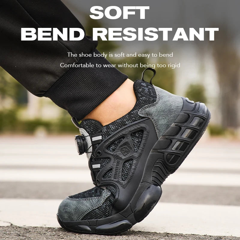 Women Safety Shoes Reflective Steel Toe Sneakers