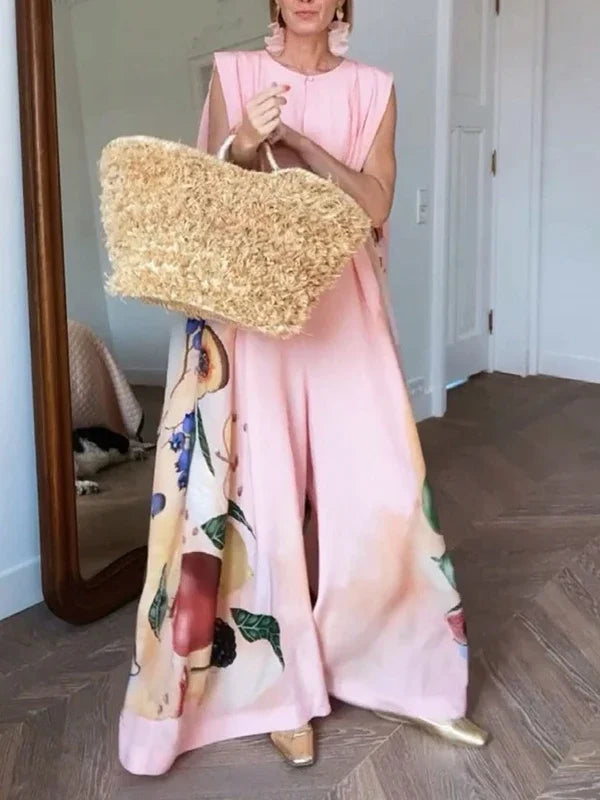 TropiLuxe™ – Fruit Print Summer Jumpsuit (Wide Leg, Colorful & Lightweight)