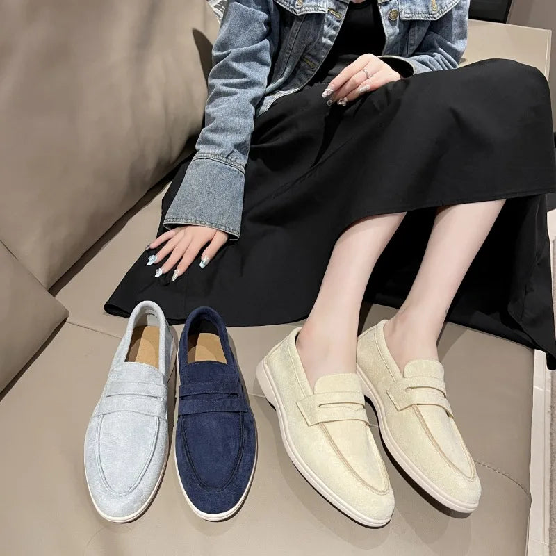 Women Loafers – Retro British Style Slip-On Flats 2025