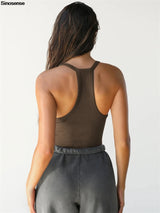 Sexy Deep V‑Neck Ribbed Cami Tank Top