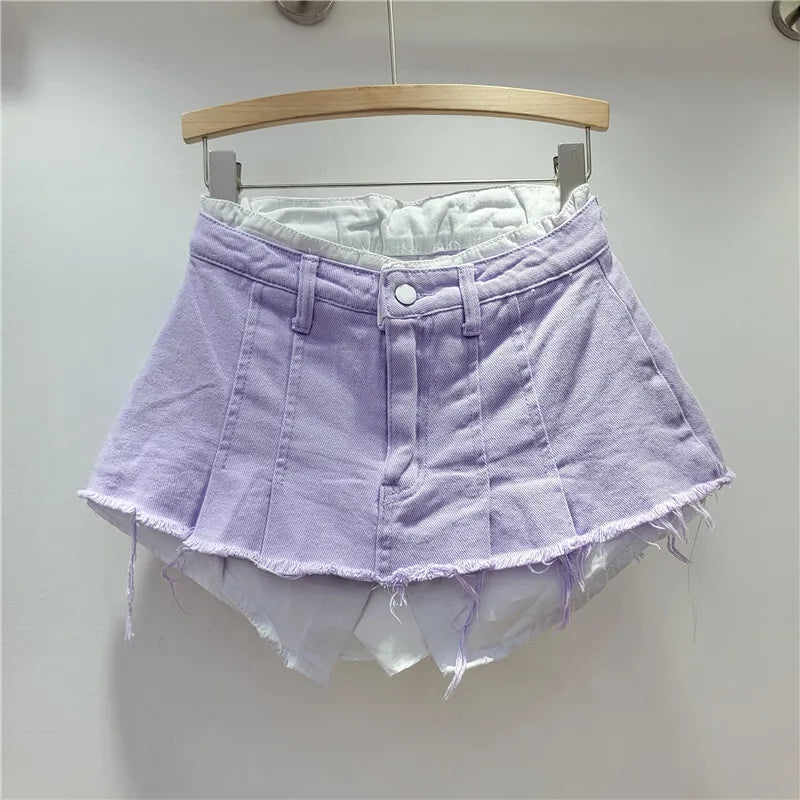 LayerEdge™ – Irregular Two-Piece Denim Skirt (Autumn Trendy A-line)