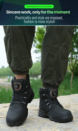 Men Waterproof Indestructible Steel Toe Boots