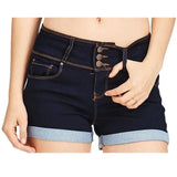Women Denim Waistband Stretch Shorts
