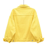 Women’s Pure Color Lapel Denim Jacket