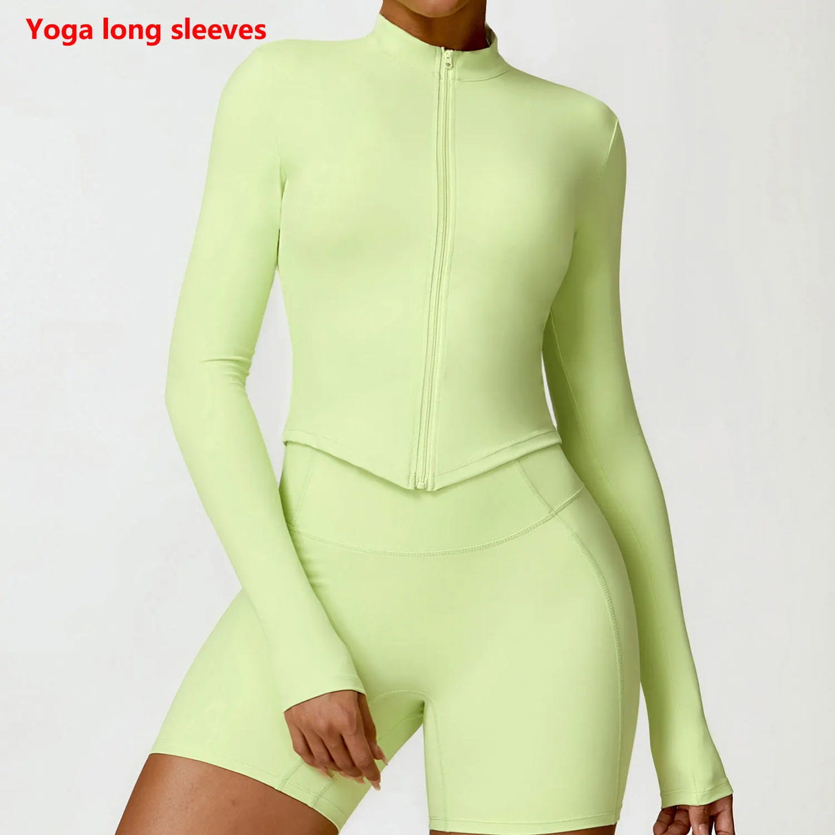 Women's Zip Long Sleeve Yoga Jacket – Gym Push-Up Sportswear Top