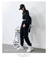 Plus Size Women's Cargo Pants – High Waist Black