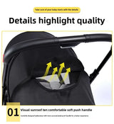 Highview Baby Stroller features a soft push handle and visual sunroof for comfort and quality. Ideal for infants and toddlers.