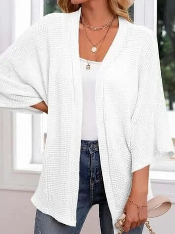 Women Oversized Waffle Knit Cardigan