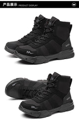 Women Safety Shoes Rotating Button Work Sneakers