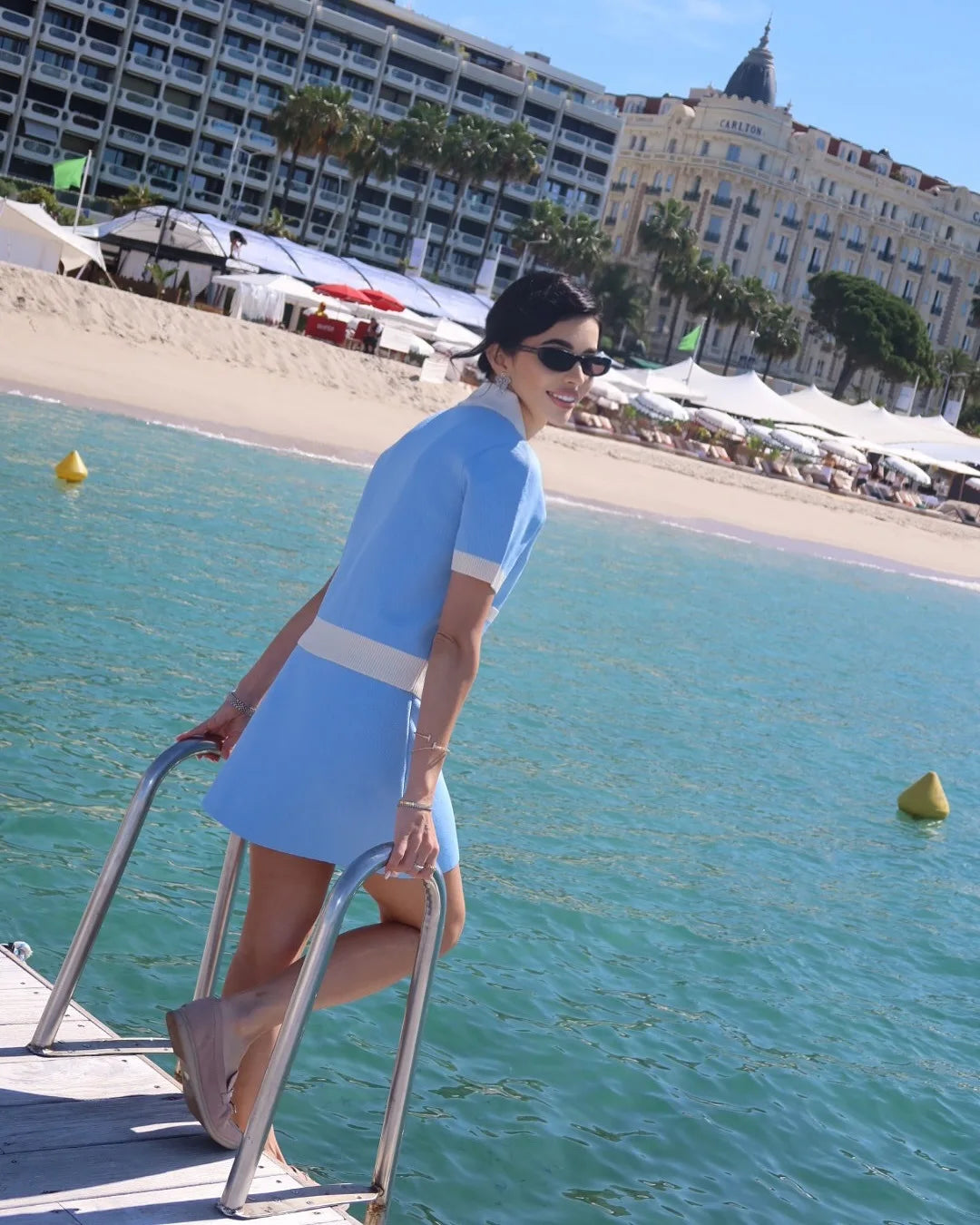 Tossy V-Neck Patchwork Knit Cardigan