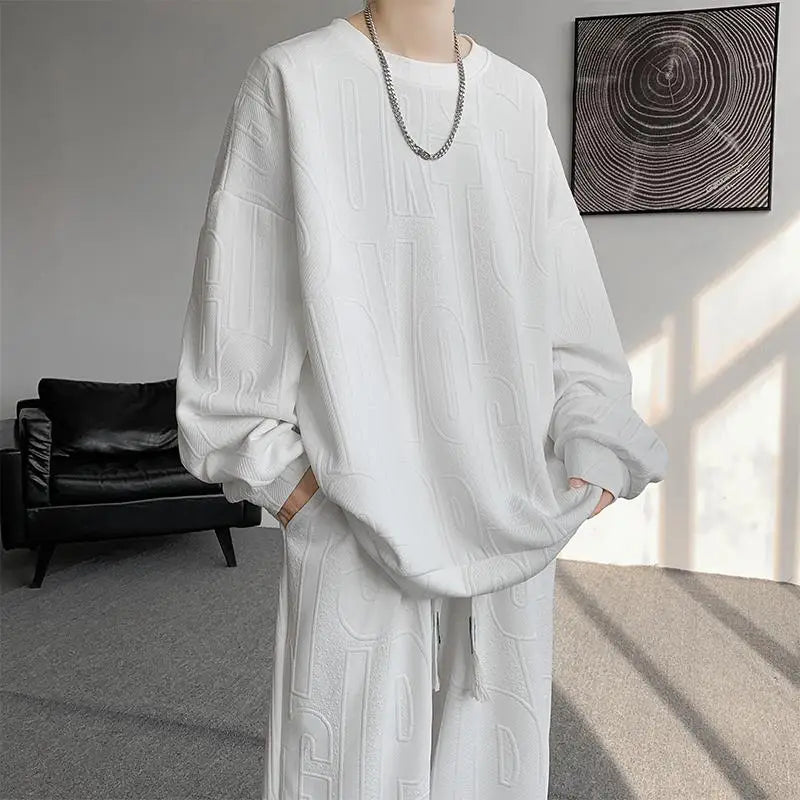 Men’s Plus Size Plain Tracksuit Set M–5XL