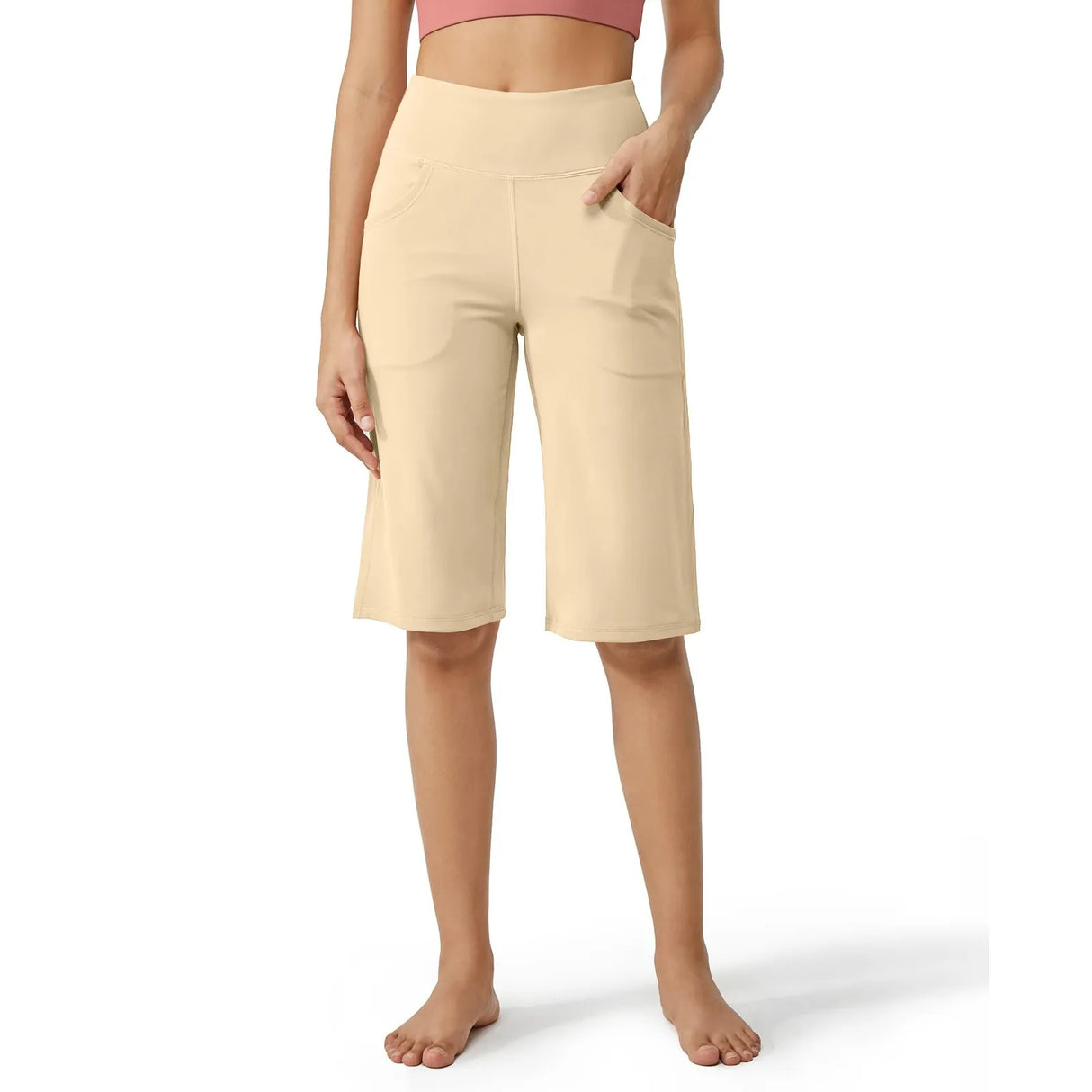 Women Capri Pants with Pockets Yoga Fit