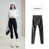 Women High Waist Push Up Sharkskin Leggings