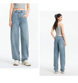 Women Curved Hem Loose Tapered Pants