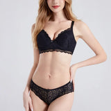 Women Plus Lace Bra Set