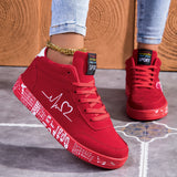 Women Canvas Shoes Valentine Red Love Sneakers