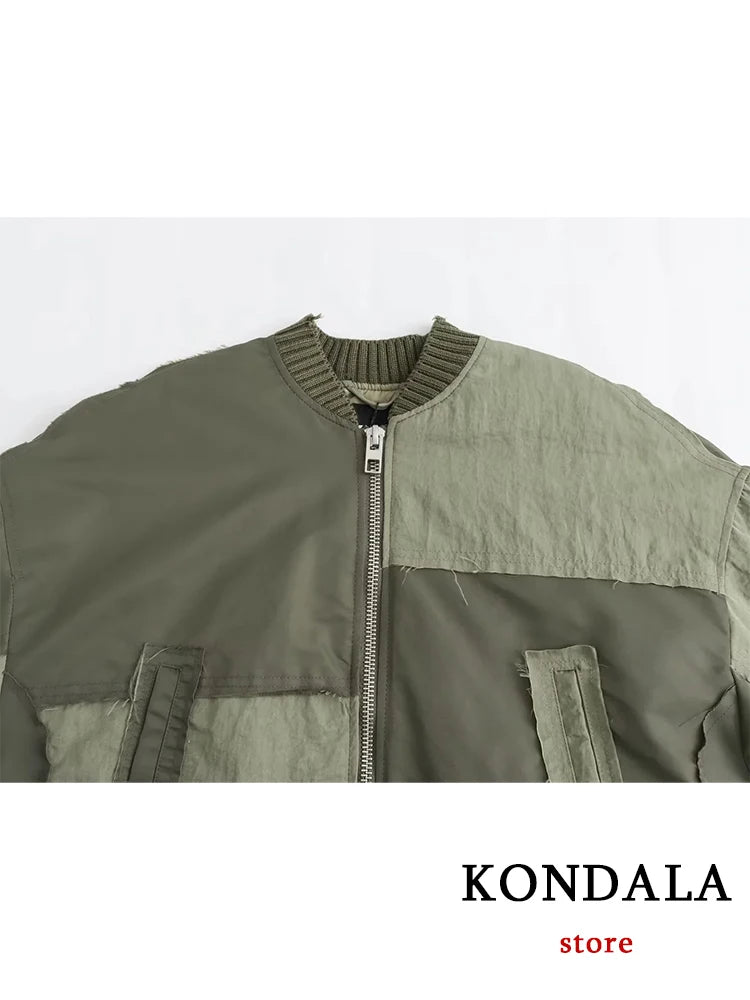 Oversized Army Green Bomber Jacket