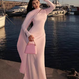 Women Pleated Ribbon Long Dress