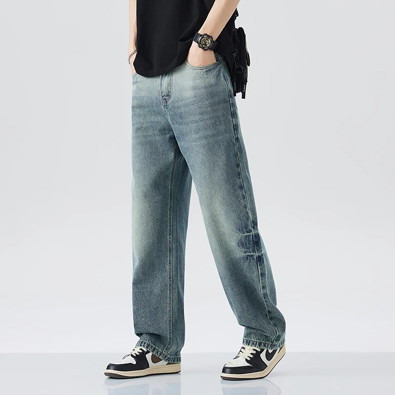 Men Retro Straight Jeans