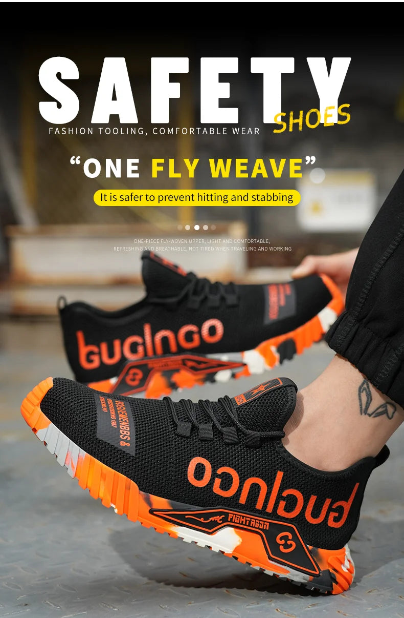 Women Safety Shoes Soft Sole Protective Sneakers