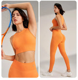 Women High Waist Leggings & Top Set