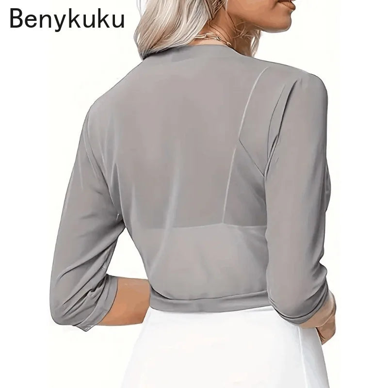 Vintage Mesh Bolero Shrug Cropped Jacket