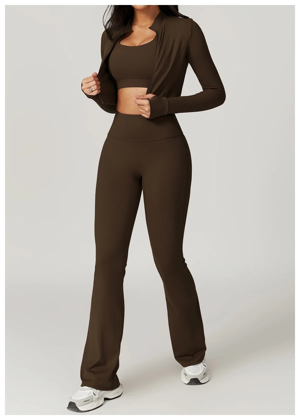 Women's Sexy Zip Long Sleeve Yoga Jacket – Workout Running Cycling Top