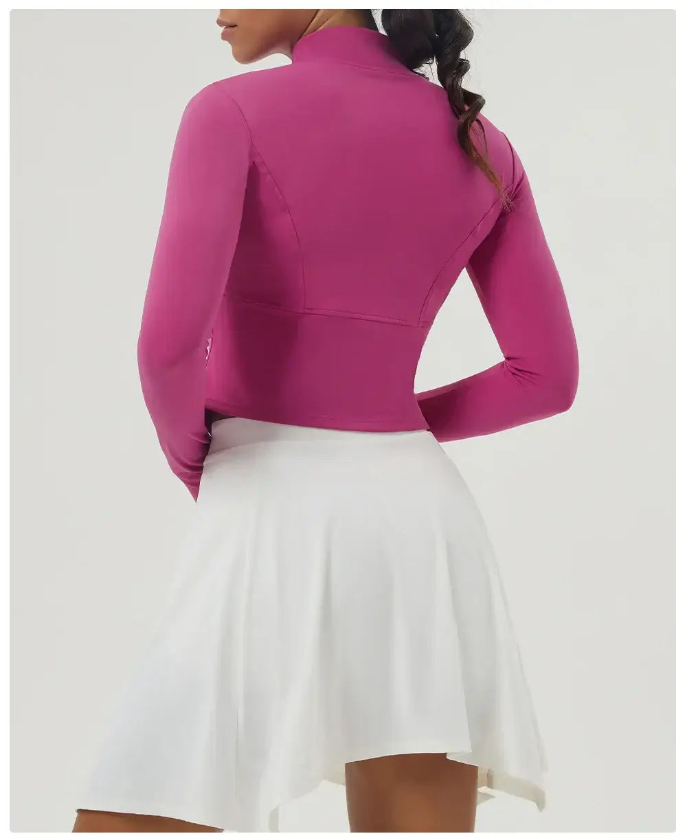 Women Slim Fit Zipper Yoga Top Jacket