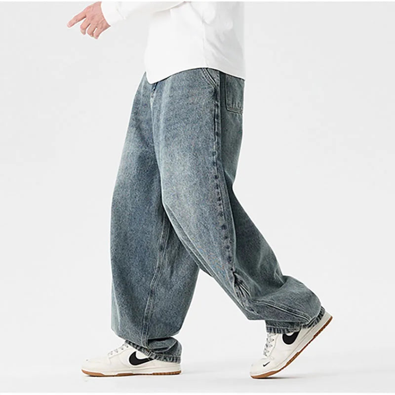 Men's Plus Size Retro Wide Leg Jeans