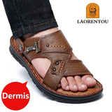 Men Leather Buckle Casual Sandals