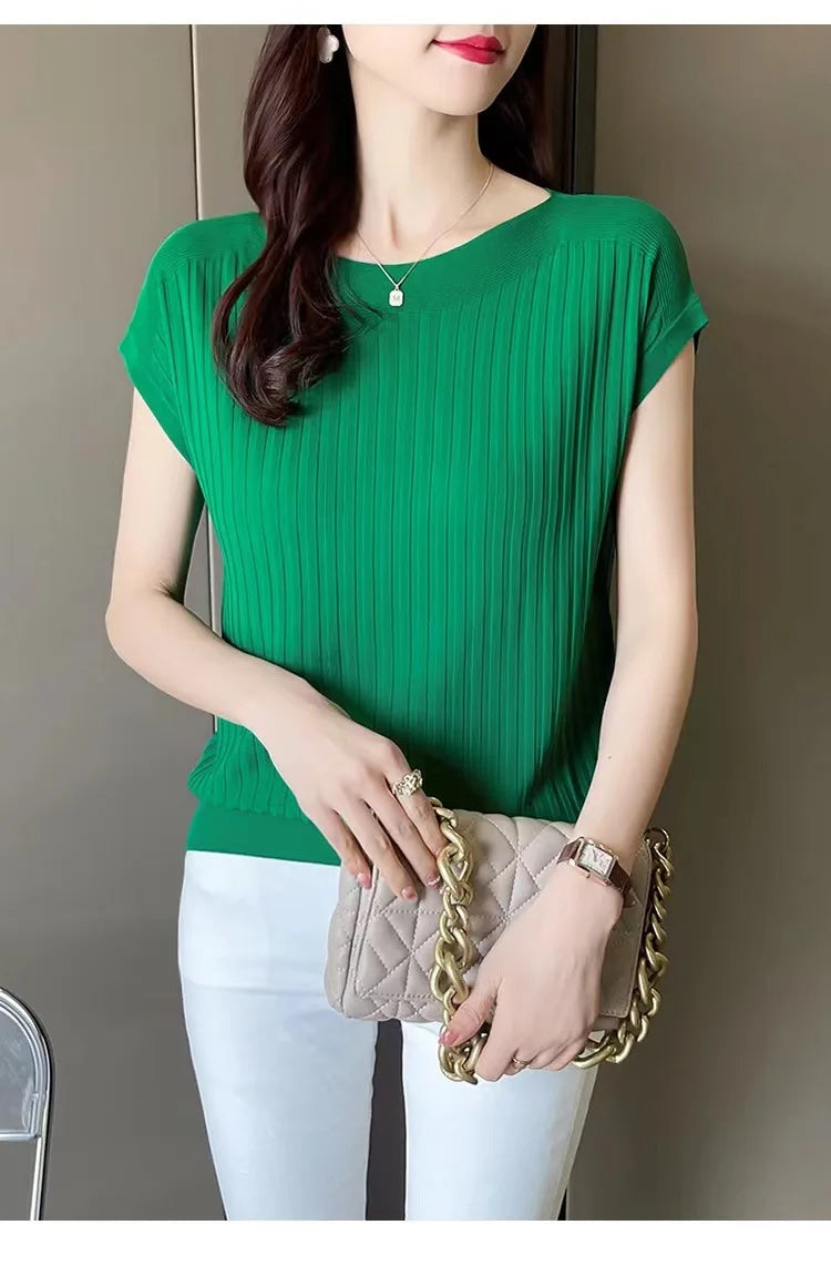 Women Summer Knit Blouse 2025