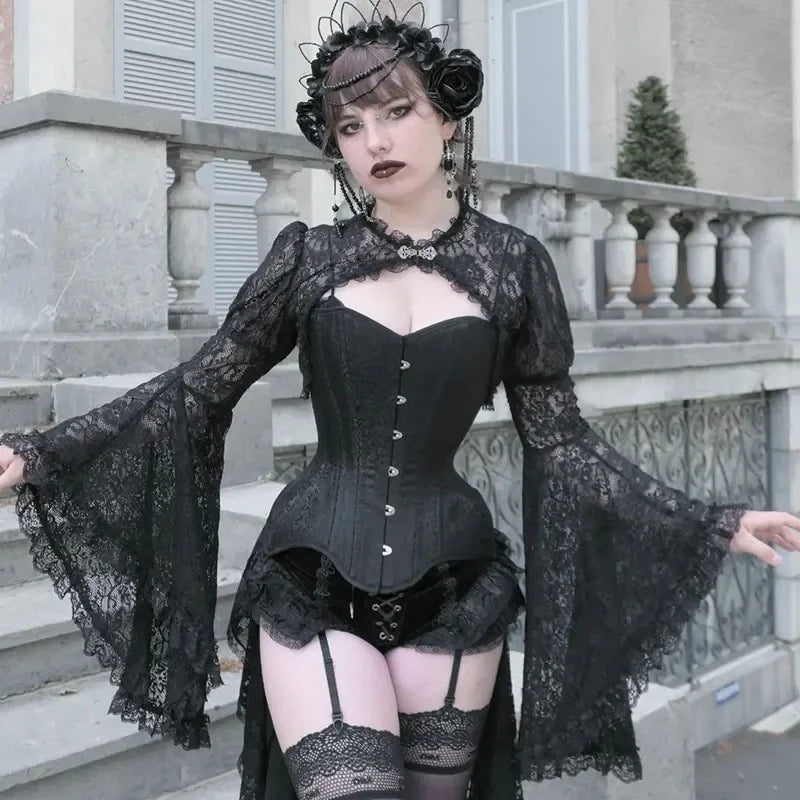Gothic Black Sheer Bolero Shrug Jacket