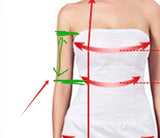 Image showing measurement guide for fitting a Muslim A-Line Satin Wedding Dress with high collar.