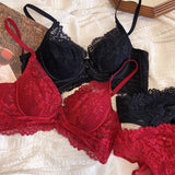 Women Hollow Lace Bra Set