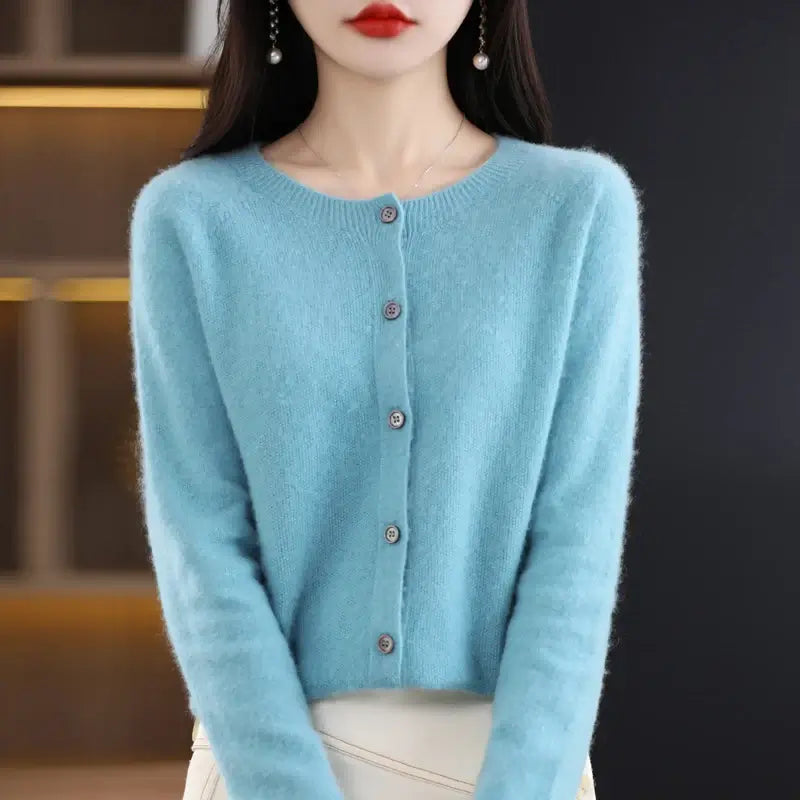 Women Merino Wool Cashmere Cardigan