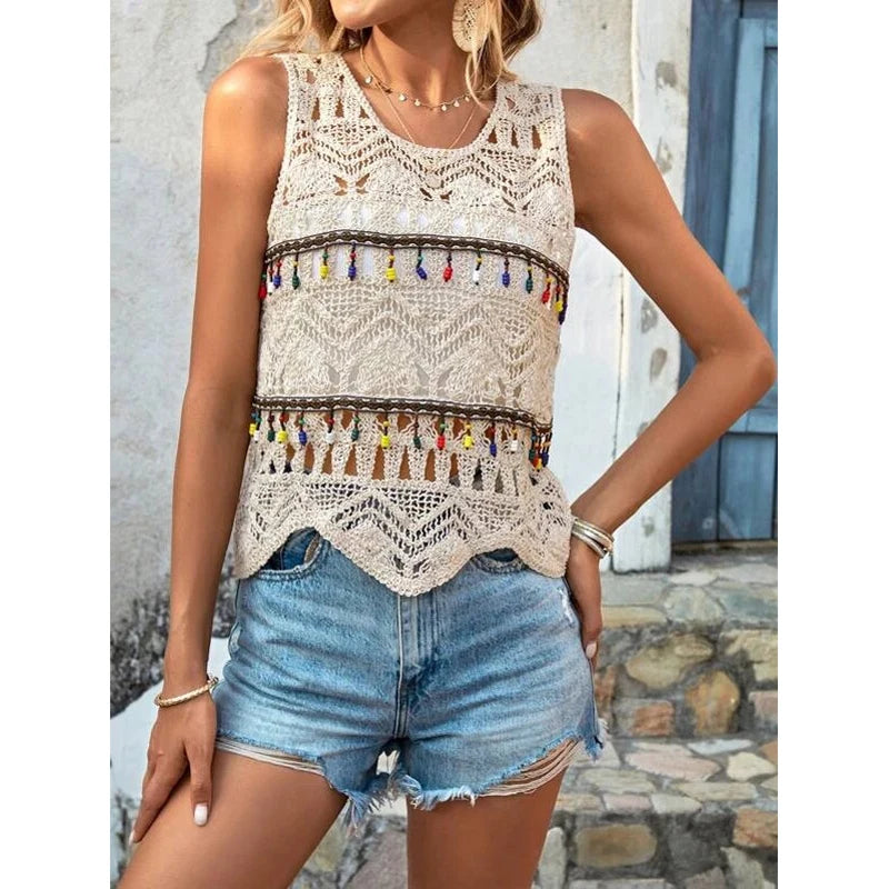 Rib Knit Sleeveless Slim Fit Crop Top