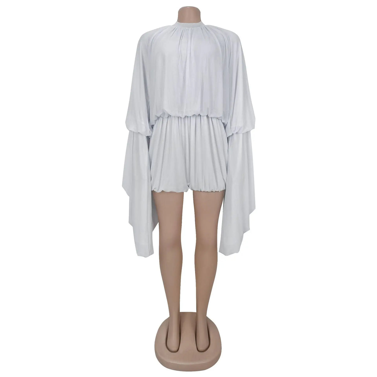 SculptEase™ – Ruched Flare Sleeve Bodycon Jumpsuit (Stretchy, Elegant & Curvy-Fit)