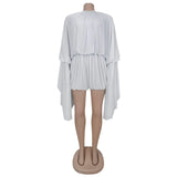 SculptEase™ – Ruched Flare Sleeve Bodycon Jumpsuit (Stretchy, Elegant & Curvy-Fit)