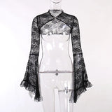 Gothic Black Sheer Bolero Shrug Jacket
