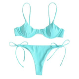 Split V-Neck Bikini Set