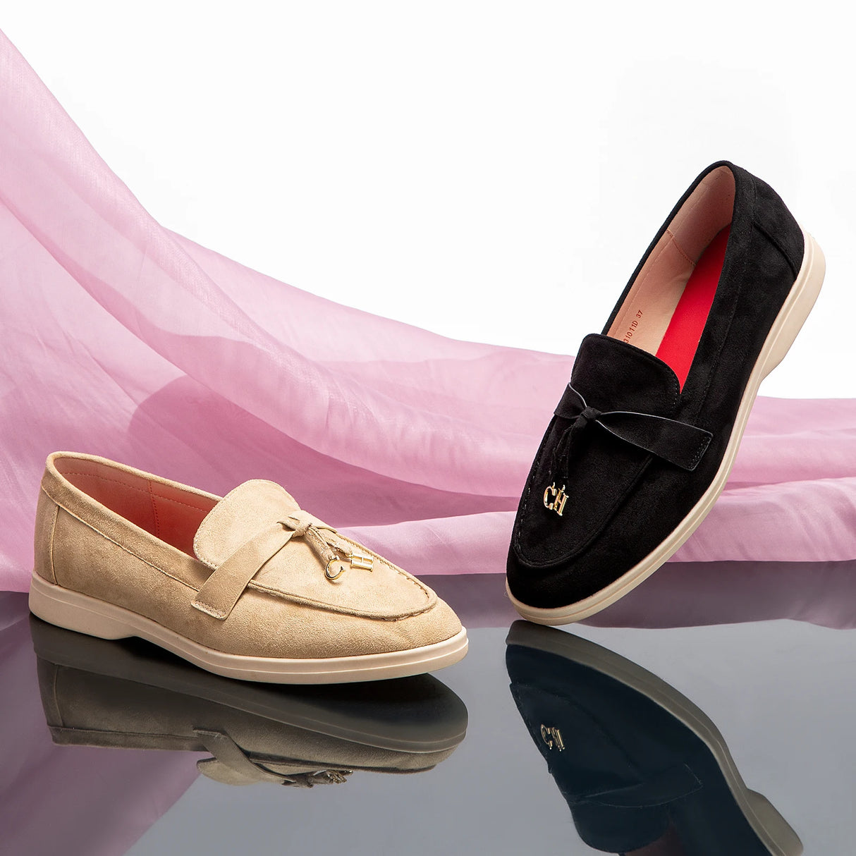 Women’s Patent Leather Bow Pointed Toe Loafers