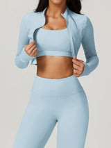 Women's Sexy Zip Long Sleeve Yoga Jacket – Workout Running Cycling Top