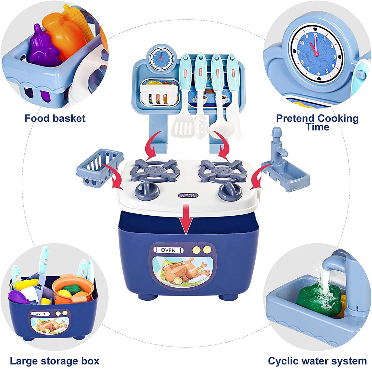 Kids Light & Music Kitchen Toy Set