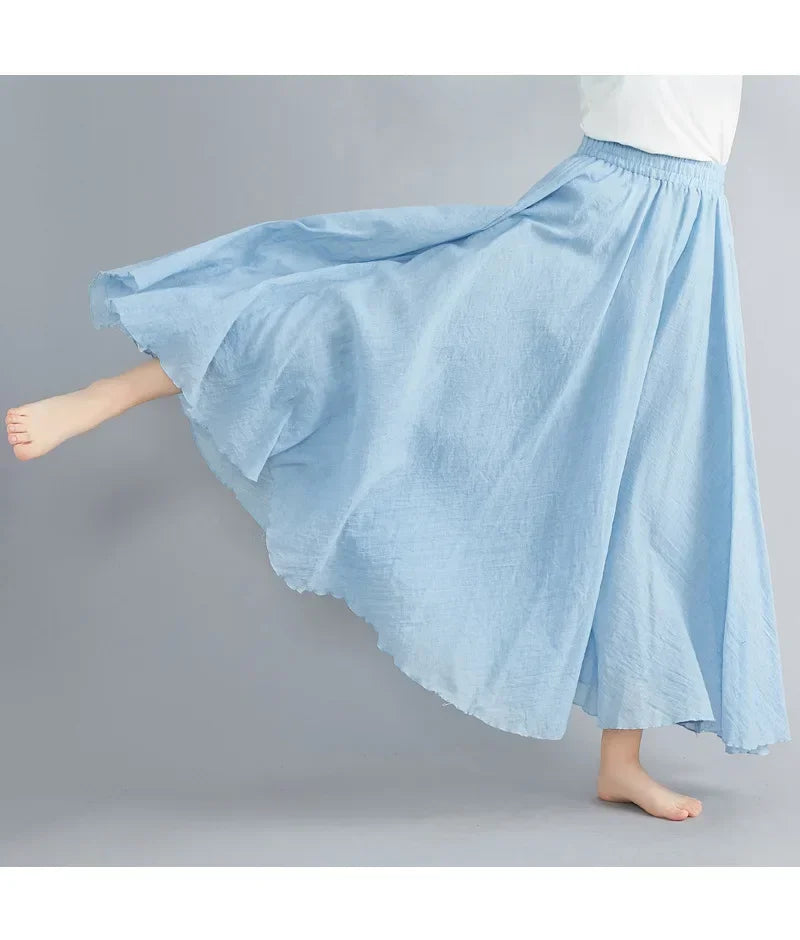 Women Linen Maxi Skirt