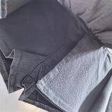 PuffyBelt™ – Puffy Layered Denim Skirt (Black A-line, High Waist)