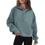 Half Zip Cropped Hoodie