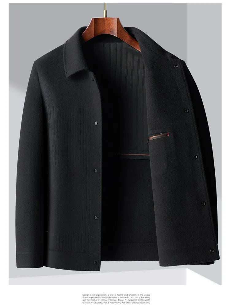 Men Slim Fit Wool Coat Business Jacket